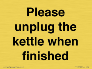 Please unplug the kettle when finished